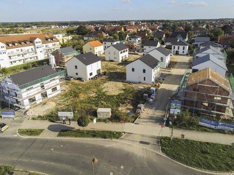 Drohnenaufnahme vom Baugebiet Seepark Naunhof Drohnenaufnahme vom Baugebiet Seepark Naunhof