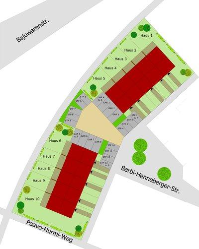 Lageplan vom HELMA-Bauprojekt Barbi-Henneberger-Str. Lageplan vom HELMA-Bauprojekt Barbi-Henneberger-Str.