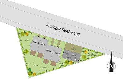 Lageplan vom HELMA-Bauprojekt Aubinger Str. 105 Lageplan vom HELMA-Bauprojekt Aubinger Str. 105