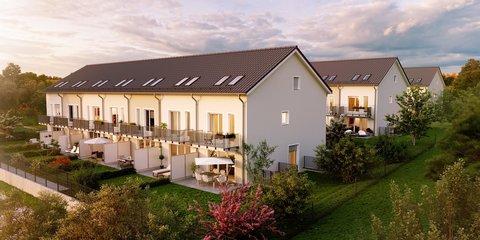 Greisslbräu-Quartier: Reihenhäuser von HELMA in Erding Greisslbräu-Quartier: Reihenhäuser von HELMA in Erding