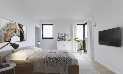 Schlafzimmer: Penthouse von HELMA in Berlin-Karlshorst Schlafzimmer: Penthouse von HELMA in Berlin-Karlshorst